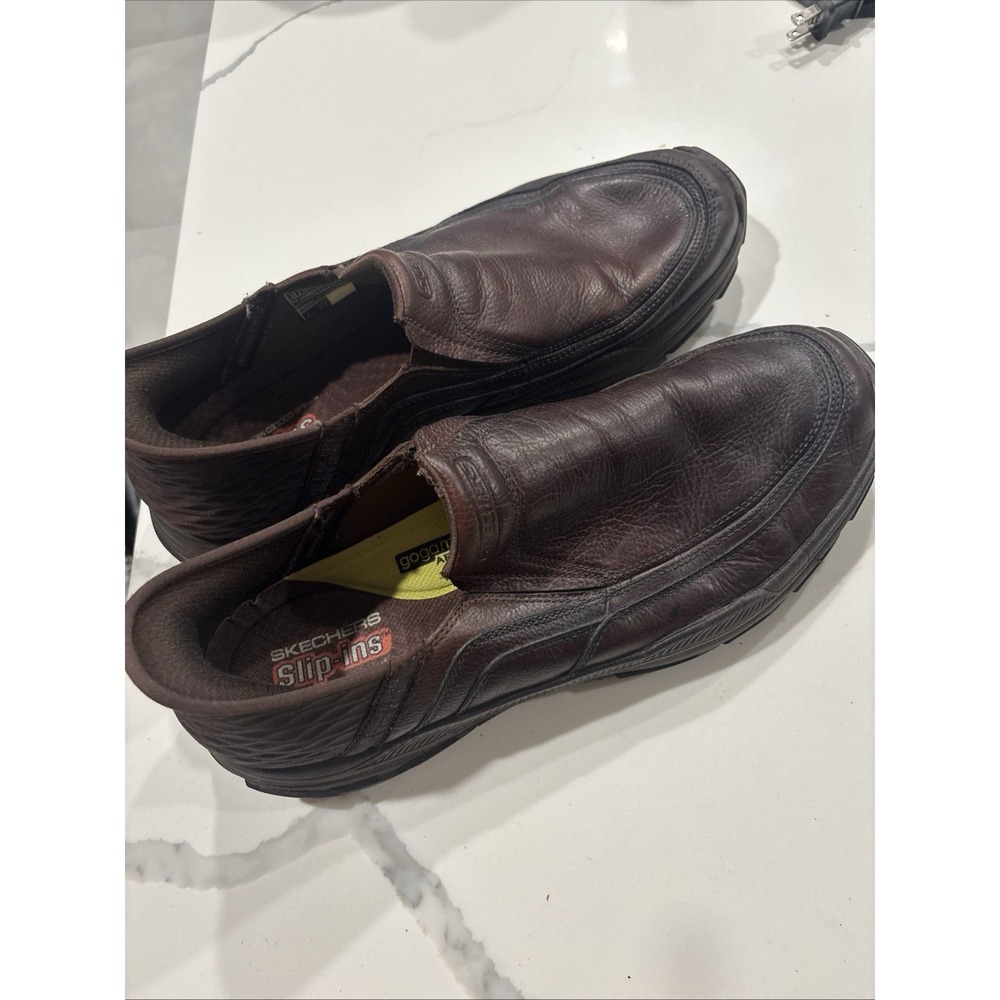 skechers slip ins RF Respected Brown Leather Size 13